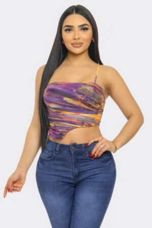 Mesh Print Top – Slim-Fit Herringbone, Black/Navy/Gray