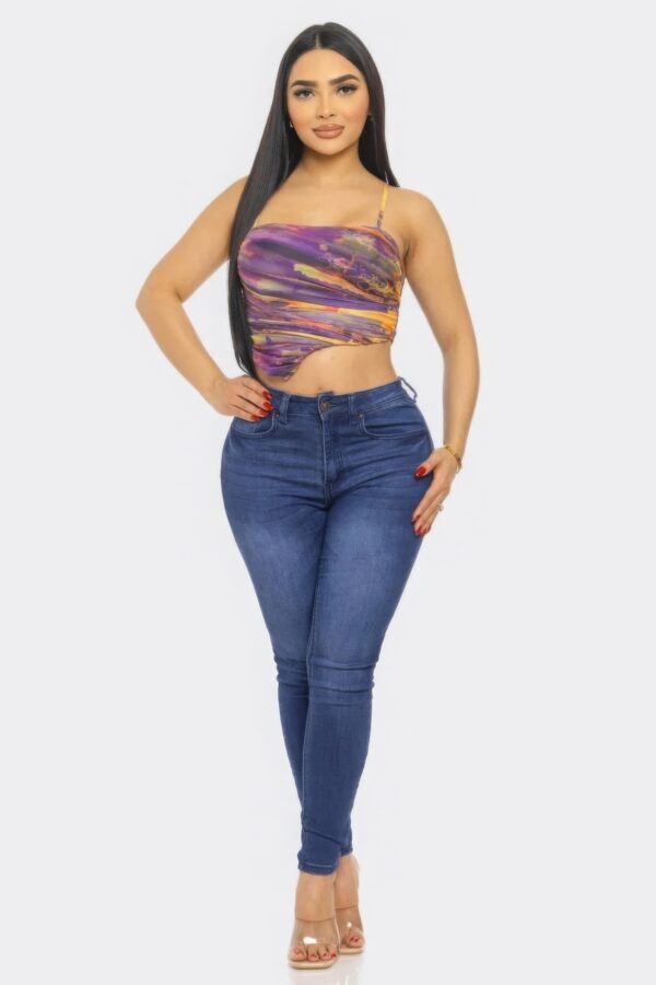 Mesh Print Top – Slim-Fit Herringbone, Black/Navy/Gray