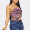 Mesh Print Top – Slim-Fit Herringbone, Black/Navy/Gray