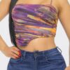 Mesh Print Top – Slim-Fit Herringbone, Black/Navy/Gray