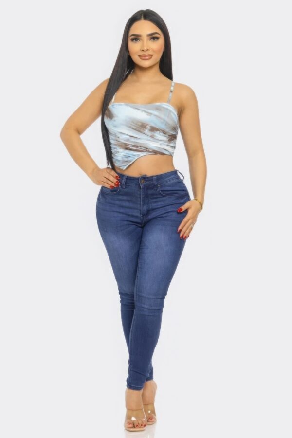 Mesh Print Top – Herringbone Slim-Fit (Black, Navy, Gray)