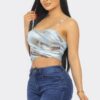 Mesh Print Top – Herringbone Slim-Fit (Black, Navy, Gray)
