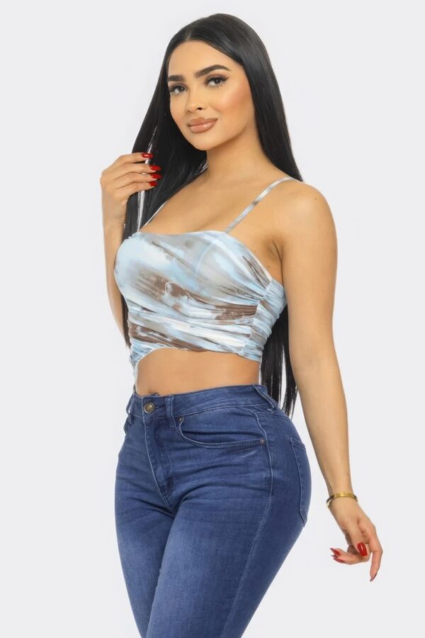 Mesh Print Top – Herringbone Slim-Fit (Black, Navy, Gray)