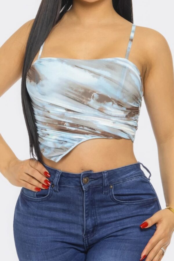 Mesh Print Top – Herringbone Slim-Fit (Black, Navy, Gray)