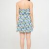 Berry Floral Ruffle Tube Top Mini Dress – Blue Beige
