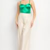 Rhinestone-Strap Sweetheart Bodysuit – Emerald