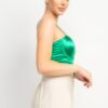 Rhinestone-Strap Sweetheart Bodysuit – Emerald