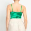 Rhinestone-Strap Sweetheart Bodysuit – Emerald