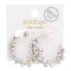 Sodajo Beaded Open Hoop Earrings – Gold & Rhodium