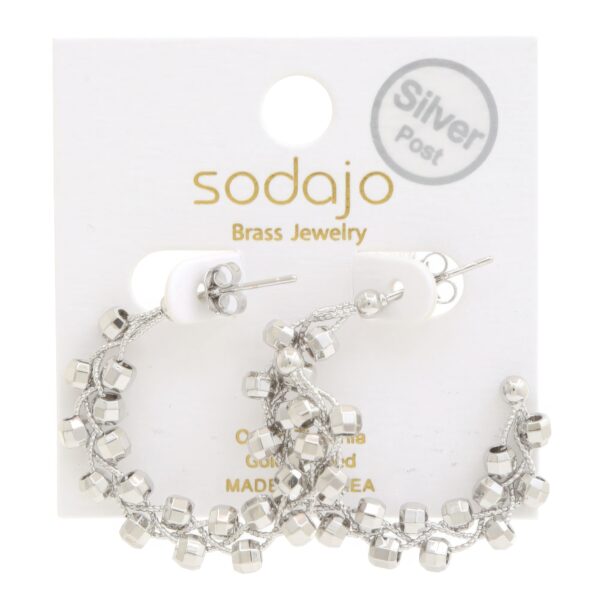 Sodajo Beaded Open Hoop Earrings – Gold & Rhodium