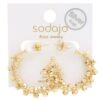 Sodajo Beaded Open Hoop Earrings – Gold & Rhodium