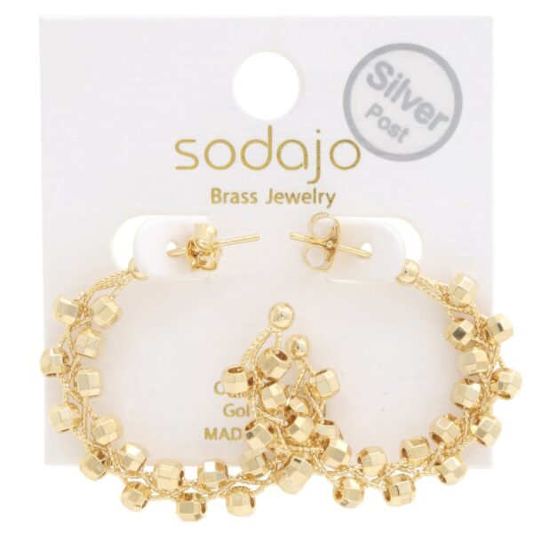 Sodajo Beaded Open Hoop Earrings – Gold & Rhodium