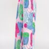 Printed Wide Leg Pant with Elastic Back – Bubble Gum Multi