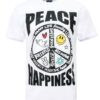 Peace Happiness Puff-Print Tee – White