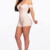 Infinity Off-Shoulder Rib Knit Romper – Nude