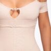 Infinity Off-Shoulder Rib Knit Romper – Nude