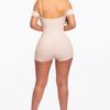 Infinity Off-Shoulder Rib Knit Romper – Nude