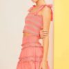 Smocked-Waist Ruffle Mini Skirt – Coral