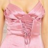 Satin Caged-Waist Maxi Dress – Deco Rose