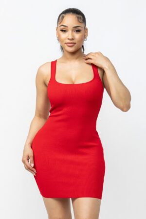 Sleeveless Mini Dress – Red Lightweight Rayon Blend
