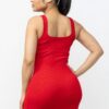 Sleeveless Mini Dress – Red Lightweight Rayon Blend