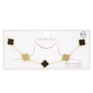 Clover Station Necklace – Gold-Dipped Clover Charms
