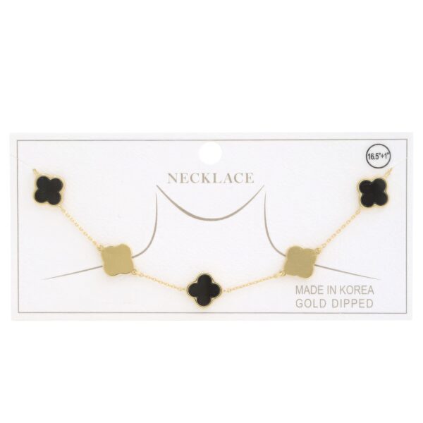 Clover Station Necklace – Gold-Dipped Clover Charms