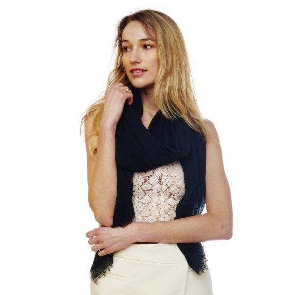 Solid Oblong Scarf – Lightweight Cotton-Poly Blend