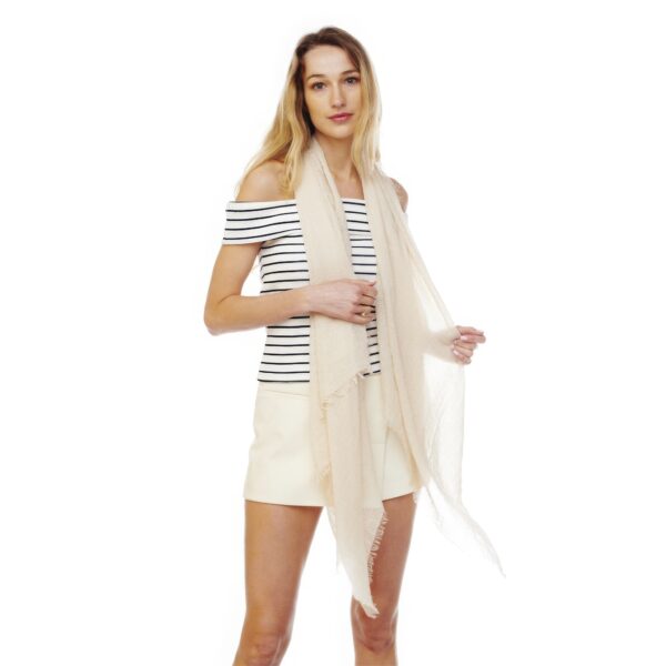 Solid Oblong Scarf – Lightweight Cotton-Poly Blend