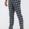 Plaid Trouser Pants – Button Fly in Black
