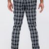Plaid Trouser Pants – Button Fly in Black