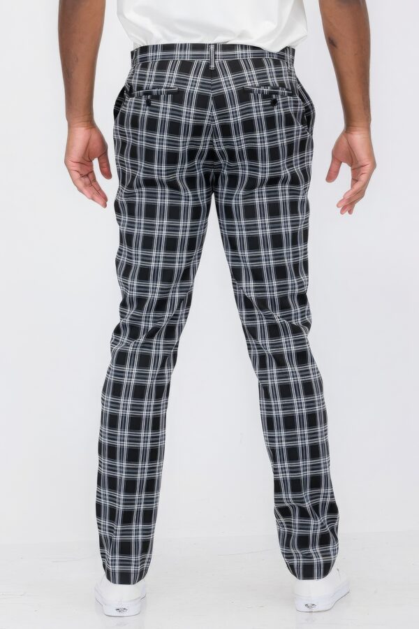 Plaid Trouser Pants – Button Fly in Black