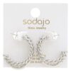 Rope Rhinestone Open Hoop Earrings – Gold & Rhodium
