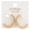 Rope Rhinestone Open Hoop Earrings – Gold & Rhodium