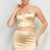 Sweetheart Bustier Rhinestone Crop Top – Champagne