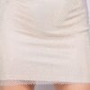 Rhinestone Fishnet Mini Skirt – Mid-Rise Tan