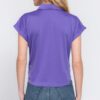 Stretch ITY Short-Sleeve Front-Tie Top – Purple