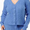 Cable Knit Sweater & Cardigan Set – Sky Blue