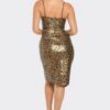 PU Cheetah Print Crop Top & Front Wrap Slit Skirt Set
