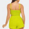 Crop Top & Shorts Set – Oversized Front Bow, Lime