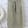 High-Waisted Stretch Pants with Elastic Waistband – Olive