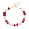 Pearl Beaded Metal Bracelet – Faux Pearls & Adjustable Chain