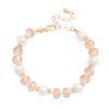 Pearl Beaded Metal Bracelet – Faux Pearls & Adjustable Chain