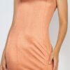 Bodycon Mini Dress with Square Rhinestones – Copper