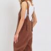 Mineral Washed Cotton Gauze Jumpsuit – Brown
