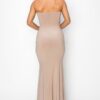 Glitter Ity Tube Maxi Dress – Gold Bar Trim, Nude