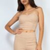 Corset Bustier Sweetheart Crop Top – Taupe Knit