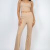 Corset Bustier Sweetheart Crop Top – Taupe Knit