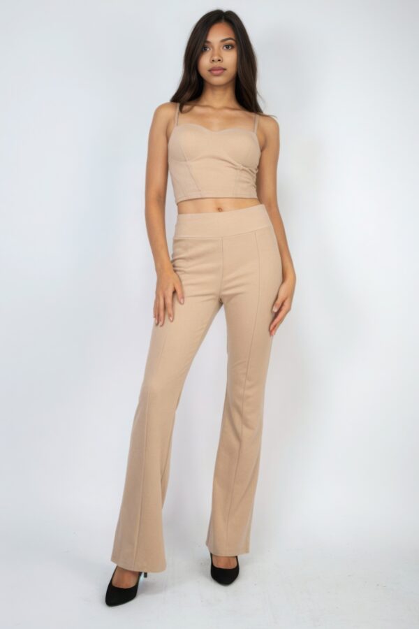 Corset Bustier Sweetheart Crop Top – Taupe Knit