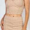 Corset Bustier Sweetheart Crop Top – Taupe Knit